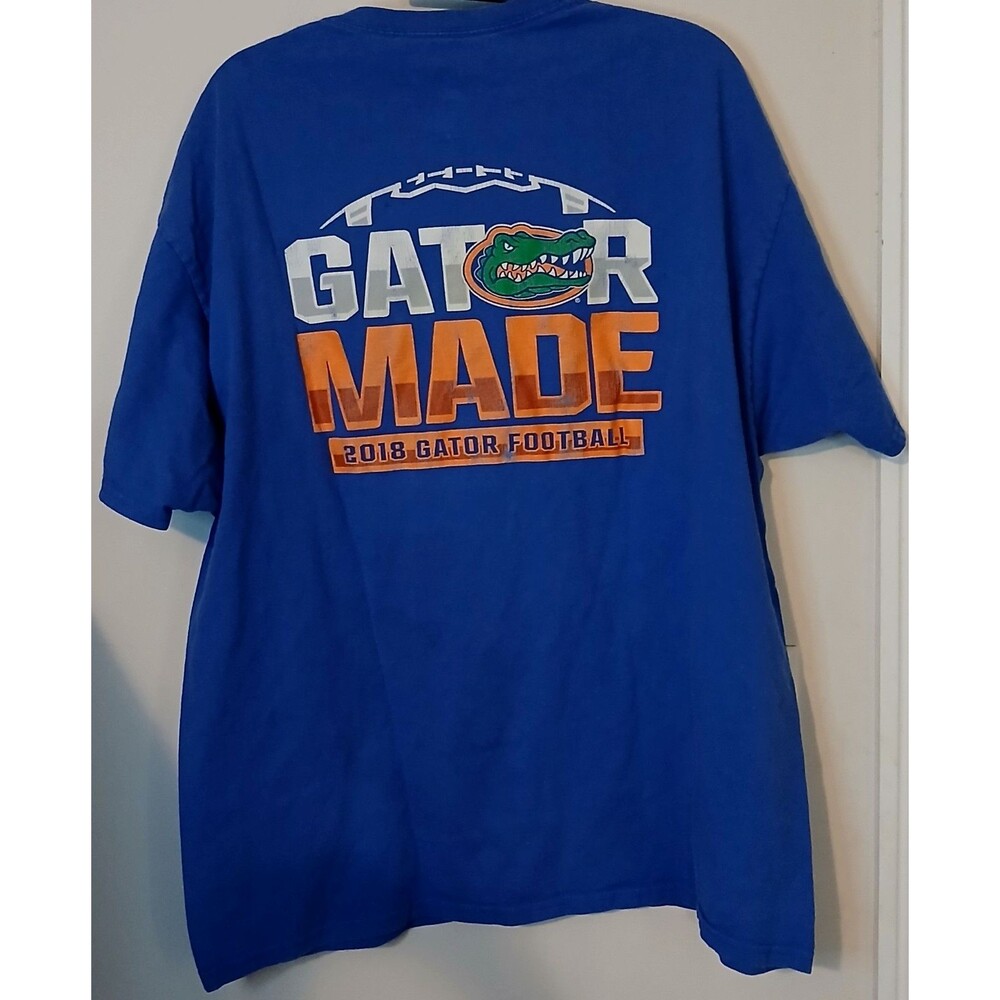 Florida Gators Shirt Mens XL Gator Made 2018 Football Double Sided Graphic Tee